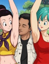 ai_generated armpit_fetish armpits bulma_briefs chichi dragon_ball dragon_ball_z gilf grandmother milf mother