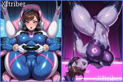 1girl 1girls ai_art ai_generated before_and_after big_ass big_lips blizzard_entertainment bodysuit brainwashing brown_eyes brown_hair cleavage corrupted corruption crop_top d.va d.va_(overwatch) evil_smile eyeshadow gradient_eyes headphones huge_ass hypnosis hypnotized large_breasts latex lips makeup mature_female mind_break mind_control overwatch purple_skin seductive seductive_pose sequence thick_thighs thong video_game_character voluptuous_body voluptuous_female widowmaker xftriber
