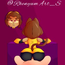 2026 2d 2d_(artwork) 2d_artwork anus big_breasts breasts brown_hair cat_tail catgirl fellatio female female_penetrated gameoverse glitch_productions human_male kit_(gameoverse) male male/female penetrated penetration rhenyumarts vaginal_penetration vaginal vaginal_sex