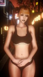 crashbanditkut self_upload 2026 hi_res highres high_resolution 3d 4k virtamate virt-a-mate depth_of_field chromatic_aberration original original_character human female 1girls 1girl straight solo solo_focus solo_female hair long_hair twintails eyebrows eyelashes long_eyelashes eyeshadow light_skin light-skinned_female breasts small_breasts thighs nail_polish nails long_nails clothing clothed young young_female teenager teenage_girl thick_thighs thick night blonde_hair brown_eyes hourglass_figure hourglass_figured_female fit fit_female looking_at_viewer standing outdoors japanese_text piercing nose_piercing ring_piercing lipstick black_lipstick lips makeup mascara black_eyeshadow queen_of_spades queen_of_spades_symbol queen_of_spades_tattoo qos qos_tattoo tattoo snowbunny bnwo street panties bra blacked_clothing measurements hairy hairy_armpits armpits armpit_hair parted_lips half-closed_eyes