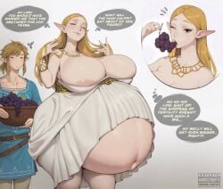 angeltights blonde blonde_female blonde_hair blonde_hair_female breath_of_the_wild enjoying_pregnancy hyper_pregnancy nintendo pregnancy pregnant pregnant_belly pregnant_female princess_zelda steely_bird the_legend_of_zelda zelda_(breath_of_the_wild)