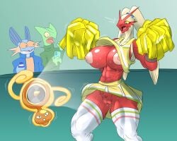2026 abs ambiguous_gender animate_inanimate anthro anthrofied appliance archived_source areola athletic athletic_anthro athletic_female beak big_breasts biped blaziken blonde_hair blue_eyes bottomwear breasts cheerleader chorsinnell39 clothed clothed_anthro clothed_female clothing crop_top digital_drawing_(artwork) digital_media_(artwork) emanata fan_rotom female female_anthro generation_3_pokemon generation_4_pokemon genitals glistening glistening_areola glistening_breasts glistening_eyes green_body group hair hi_res iris legwear living_appliance living_machine looking_at_another machine motion_lines nintendo nipples no_bra no_underwear open_mouth orange_body partially_clothed_anthro partially_clothed_female pink_areola pink_nipples pokemon pokemon_(species) pokemorph pom_pom_(cheerleading) pom_poms pupils raised_bottomwear raised_clothing raised_crop_top raised_skirt red_body rotom sceptile shaded shirt shocked skirt standing surprised swampert thick_thighs thigh_highs topwear upskirt vulva white_clothing white_legwear white_thigh_highs wind yellow_bottomwear yellow_clothing yellow_crop_top yellow_sclera yellow_shirt yellow_skirt yellow_topwear