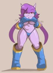 anthro aquatic_dragon big_breasts dragon female female_protagonist freedom_planet galaxytrail looking_at_viewer pstash sash_lilac thick_thighs video_games water_dragon