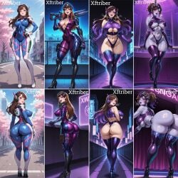 1girl 1girls ai_generated ai_art video_game_character sequence overwatch corruption corrupted brainwashing mind_control mind_break hypnotized hypnosis large_breasts huge_ass brown_hair brown_eyes bodysuit voluptuous_female voluptuous_body blizzard_entertainment d.va d.va_(overwatch) thick_thighs widowmaker mature_female xftriber cleavage latex gradient_eyes makeup eyeshadow big_lips big_ass seductive seductive_pose lips headphones thong crop_top purple_skin evil_smile widowmaker_(overwatch) full_body