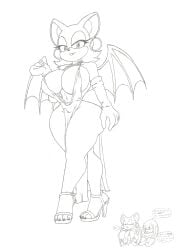 absurd_res anthro bat big_breasts breasts clothed clothing echidna eulipotyphlan female footwear gloves handwear hi_res high_heels huge_breasts jewelry knuckles_the_echidna krocialblack looking_at_viewer male mammal membrane_(anatomy) membranous_wings monotreme necklace rouge_the_bat sega shoes slit_dress sonic_(series) sonic_the_hedgehog_(series) thick_thighs wide_hips wings