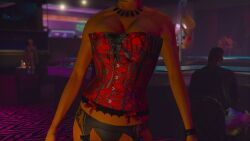 2boys 3d 3d_(artwork) 3dcg 5girls artist_request bare_shoulders black_panties black_thong black_underwear chastity_(grand_theft_auto_v) cheetah_(grand_theft_auto_v) cleavage collarbone corset edited_screencap game_cg game_mod grand_theft_auto grand_theft_auto_v huge_breasts jeans leaning_to_the_side necklace nikki_(gta) panties pole_dancing red_corset rockstar_editor source_request strip_club stripper stripper_pole strippers thong unnamed_characters vanilla_unicorn wade_hebert