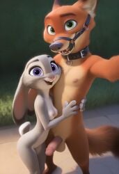 1boy 1boy1girl 1girls 2d 2d_(artwork) ai_assisted animal_genitalia anthro areola areolae balls bondage breasts bunny bunny_ears bunny_girl bunny_tail digital_drawing_(artwork) digital_media_(artwork) erect_penis erection female fox fur green_eyes height_difference holding_phone judy_hopps male male/female nick_wilde nipples nude nude_female penis phone purple_eyes selfie selfie_pose slim_waist small_breasts small_waist standing tail tails zootopia zootopia_2