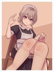 ass big_ass big_breasts big_butt breasts butt digital_drawing_(artwork) digital_media_(artwork) dominant dominant_female domination eyebrows_visible_through_hair female femdom hair_between_eyes huge_ass huge_breasts huge_butt kikiu_bd maid maid_apron maid_headdress maid_outfit maid_uniform original panties spank_marks spanked spanked_ass spanked_butt spanking spanking_ass thick_thighs thighs woman