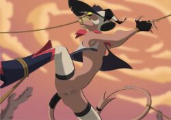 after_anal after_sex after_vaginal angry caught cowboy_hat cum_in_ass cum_in_pussy cuntboy cuntboy_only disney_style dubcon dubious_consent exposed_chest frustrated helluva_boss imminent_rape imp innie_pussy lasso lean_figure male_only mastectomy_scar muzzled pulled_by_another rope roped roped_up roped_wrists ropes skimpy_clothes spade_tail striker_(helluva_boss) sweatdrop tall_boots tanuklear thighhighs tied_hands tied_leg tied_tail tied_up top_surgery_scars trans_male trans_man trans_man_creampied undressed vest wrangling