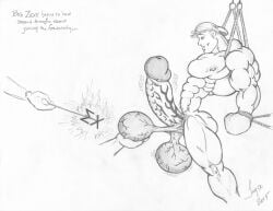 2015 artist_name artist_signature bara cock_and_balls_torture dated gay jayse_(artist) male male_only monochrome muscular original tagme torture traditional_media white_background