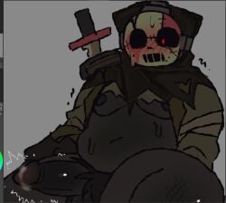 1boy 1male belly belly_button flustered flustered_male forsaken_(roblox) ha534076 legs_apart legs_spread pent_up precum precum_drip roblox roblox_game robloxian self_upload slasher slasher_(forsaken) sweat sweatdrop trembling trembling_for_pleasure trembling_penis tummy