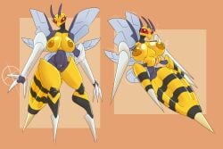 2026 3_fingers antennae_(anatomy) anthro anthrofied archived_source areola arthropod_abdomen beedrill big_breasts biped black_body breasts chorsinnell39 digital_drawing_(artwork) digital_media_(artwork) empty_eyes eyelashes female female_anthro fingers generation_1_pokemon genitals glistening glistening_areola glistening_breasts glistening_eyes grey_body hi_res insect_wings multicolored_body multiple_images nintendo nipples non-mammal_breasts non-mammal_nipples nude nude_anthro nude_female pokemon pokemon_(species) pokemon_only pokemorph red_eyes shaded solo sparkles standing stinger vulva wings yellow_areola yellow_body yellow_nipples