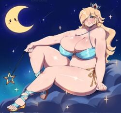 1girl 1girls big_breasts big_thighs bikini bra breasts breasts_bigger_than_head chubby chubby_female cleavage cloud clouds crown darpunk elegant elegant_female fat fat_female female female_focus female_only gigantic_breasts huge_thighs large_breasts large_thighs mario_(series) mario_bros mature mature_female mature_woman night night_sky nintendo pinup pinup_pose princess_rosalina solo solo_female solo_focus super_mario_bros. tagme thick_thighs thighs thighs_bigger_than_head wide_thighs