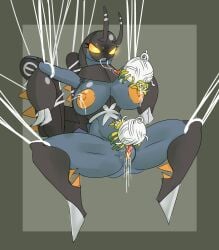 2026 after_oral antennae_(anatomy) anthro anthro_on_feral anthro_penetrated anthrofied archived_source areola arms_bent arthropod arthropod_webbing bent_legs bestiality biped black_body blue_body bodily_fluids border bound breasts chorsinnell39 cum cum_string digital_drawing_(artwork) digital_media_(artwork) female female_penetrated feral feral_penetrating feral_penetrating_anthro feral_penetrating_female generation_9_pokemon genital_fluids genitals glistening glistening_areola glistening_breasts glowing glowing_eyes green_body group hi_res lactating larger_anthro larger_female lokix male male/female male_penetrating male_penetrating_anthro male_penetrating_female nintendo nipple_fetish nipple_play nipple_suck nipples non-mammal_breasts non-mammal_nipples nude nude_anthro nude_female orange_areola orange_nipples penetration penile penile_penetration penis pokemon pokemon_(species) pokemon_only pokemorph sex shaded simple_background size_difference smaller_feral smaller_male spread_legs spreading sucking sweat tarountula trio vaginal vaginal_penetration web_bondage