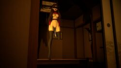 3d bdsm blindfold blindfolded bondage brown_hair gag gagged gagged_female japanese_room one_leg_up rope source_filmmaker suspension sweater thighhighs tohsaka_rin vibrator zeldasfmgirl