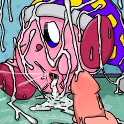 111_ro bodily_fluids clothing cum cum_covered cum_drip cum_in_vagina cum_inside cum_on_body cum_on_face cum_on_feet cum_on_ground cum_on_wall cum_puddle cum_strand cum_string cumshot dirty drenched dripping drooling ejaculation feet female filled_to_the_brim filled_with_cum floor genital_fluids genitals hat headgear headwear inside kirby kirby_(series) liquid male male/female messy mischievous mischievous_smile nintendo nis on_ground one_eye_closed one_foot_raised one_foot_up one_leg_up oozing_cum open_vagina penis pink_body puddle puffball purple_clothing purple_hat purple_headwear raised_leg rope saliva sex size_difference smaller_female spread_legs spread_vulva spreading tile tile_floor tongue tongue_out vaginal_fluids vaginal_squirting vulva wet