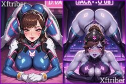 1girl 1girls ai_art ai_generated before_and_after big_ass big_lips blizzard_entertainment bodysuit brainwashing brown_eyes brown_hair cleavage corrupted corruption crop_top d.va d.va_(overwatch) evil_smile eyeshadow gradient_eyes headphones huge_ass hypnosis hypnotized large_breasts latex lips makeup mature_female mind_break mind_control overwatch purple_skin seductive seductive_pose sequence thick_thighs thong video_game_character voluptuous_body voluptuous_female widowmaker xftriber
