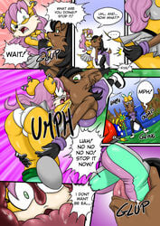 2girls anthro anthro_only ass black_fur black_hair brown_fur brown_hair comic eating female inkbunny lynx mina_mongoose mongoose natsumemetalsonic nicole_the_lynx no_humans panties sonic_(series) sonic_the_hedgehog_(series) underwear vore wankerscramp yellow_fur