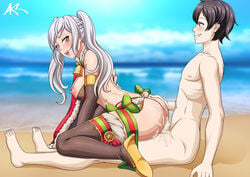 1boy 1girls akazlime ass beach christmas christmas_outfit cum fire_emblem fire_emblem_awakening incest morgan_(fire_emblem) morgan_(fire_emblem)_(male) mother_and_son robin_(fire_emblem) robin_(fire_emblem)_(female) sex twintails white_hair