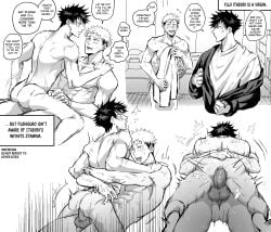 male male_focus male_only muscular muscular_male yaoi gay bara neskuna jujutsu_kaisen itadori_yuuji fushiguro_megumi