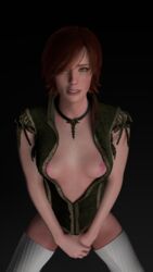 3d begging cd_projekt_red choker clothing collar cute eye_contact eyelashes eyeshadow female freckles ginger green_eyes kneeling pewposterous red_hair romantic shani short_hair shy skinny small_breasts solo submissive the_witcher the_witcher_(series) the_witcher_3:_wild_hunt thighhighs