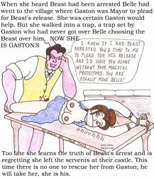 beauty_and_the_beast belle bondage breasts_out_of_clothes disney disney_princess disney_villains gag gagged gaston nipples rape torn_clothing