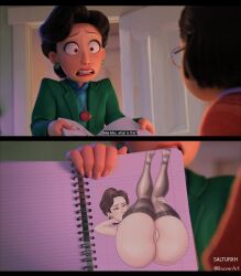 1girls 3d accurate_art_style ass big_ass black_hair bottomless canonical_scene caught clothes disney drawing earrings edit english_text exposed_ass female female_focus female_only glasses hand_on_leg hands_behind_head incest large_ass legs_up lipstick mature_female mei_lee mei_lee_(human) meme milf ming_lee ming_lee_art_check mother mother_and_daughter presenting presenting_ass presenting_hindquarters presenting_pussy pussy rocner salturxh screencap screenshot screenshot_edit shocked sketch sketchbook source_request surprise thick_thighs thighhighs turning_red watermark wide_eyed