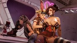 3d age_difference borderlands borderlands_3 female futanari garean large_breasts mad_moxxi milf older_female tiny_tina younger_futanari