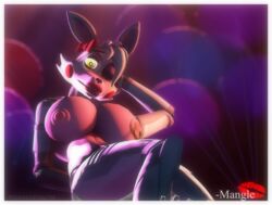 3d 3d_(artwork) animatronic balloons big_breasts bowtie five_nights_at_freddy's fox fox_ears glowing_eyes hand_behind_back hand_behind_head huge_breasts letter looking_at_viewer mail mangle_(fnaf) nipple_piercing nipple_rings pink_skin red_cheeks robot robot_joints sfm snout source_filmmaker underboob white_skin wink yellow_eyes