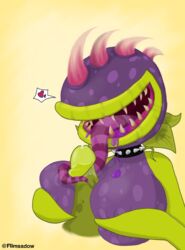 1girls 2020 2d 2d_(artwork) anthro big_lips big_lips_no_eyes big_mouth choker chomper_(pvz) digital_drawing_(artwork) eyes female flimshadow huge_lips lips no_eyes paizuri plant_humanoid plantie plants_vs_zombies popcap_games purple_body sharp_teeth tagme thick_lips tonguejob