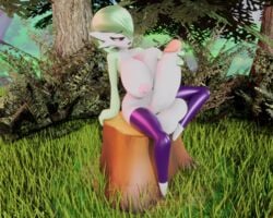 1futa 3d anthro anthrofied breasts dickgirl forest furry futa_only futanari gardevoir hyper intersex large_breasts large_penis large_testicles nintendo penis pokemon pokemon_(species) pokemon_rse solo testicles thick_thighs thighhighs tradelt wide_hips