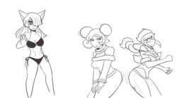 3girls ass bikini breasts cartoon_network channel-tan disney disney_channel female jetix monochrome