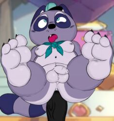 3_toes ahe_gao anal anal_sex anthro anus ass balls belly big_butt big_penis cartoon_network duo feet filthyopossum flaccid foot_focus foreskin fucked_silly genitals hi_res looking_pleasured male male/male male_only mammal mao_mao:_heroes_of_pure_heart moobs penetration penis plantigrade procyonid raccoon reggie_(mao_mao:_heroes_of_pure_heart) sex sheriff_mao_mao_mao size_difference slightly_chubby smaller_male soles striped_tail stripes toes tongue tongue_out toony uncut