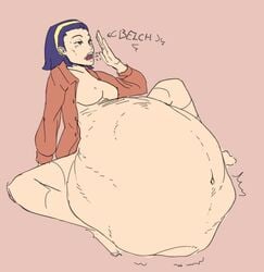 asian asian_female belly big_belly breasts burp burping diamond_is_unbreakable female gengy higashikata_tomoko huge_belly jojo's_bizarre_adventure nipples vore vore_belly