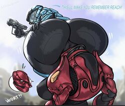 2019 2d 2girls alien backpussy big_ass big_breasts big_butt borisalien butt catherine-b320 dialogue facesitting female female_human female_sangheili female_spartan_(halo) halo_(series) halo_reach huge_butt human kat-b320 lesbian multiple_girls red_armor sangheili spartan_(halo) spartan_iii_(halo) speech_bubble thick_thighs