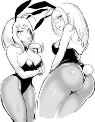 ahoge akamatsu_kaede ass blush breasts bunny_ears bunnysuit cleavage clothing danganronpa danganronpa_v3 female new_danganronpa_v3 straight_hair suurin_(ksyaro)