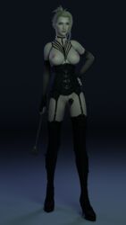 1girls 3d areolae bdsm_gear big_breasts black_corset black_dildo black_lingerie black_strap-on blender blonde blonde_hair blue_eyes boots breasts busty corset dildo dominatrix double_dildo exposed_breasts feeldoe female female_only final_fantasy final_fantasy_vii final_fantasy_vii_remake garter_belt garter_straps hand_on_hip holding_whip large_breasts lingerie makeup nail_polish nipples pale-skinned_female pale_skin platinum_blonde_hair pose posing quilsfm red_nail_polish red_nails riding_crop scarlet_(ffvii) sex_toy solo standing strap-on strapless_dildo strapon thigh_boots thigh_highs thighhighs tied_hair whip