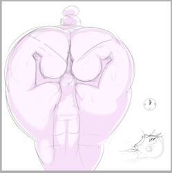 ass ass_worship big_ass bubble_ass bubble_butt facesitting femdom huge_ass jigglyjuggle micro monochrome sketch wide_hips