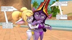 2girls fondling jayhog1992 league_of_legends lulu_the_fae_sorceress multiple_girls poppy riot_games source_filmmaker text yordle