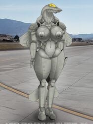 3:4 aeromorph aircraft breasts english_text f-22 female genitals hi_res humanoid humanoidized living_aircraft living_machine living_vehicle machine pussy solo text vehicle whitetail-designs