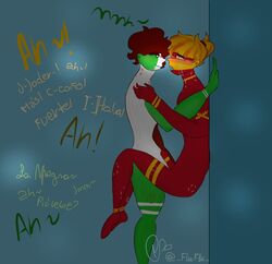 2boys against_wall anal anal_sex anal_sex barefoot bite_mark bite_marks countryhumans couple drool drooling gay hand_on_shoulder italy italy_(countryhumans) male male/male nude penetration romantic romantic_couple romantic_sex saliva sex spain spain_(countryhumans) tears yaoi