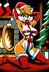 ai_generated catgirl christmas fantomcat female female_only furry tabitha_wildcat xmas