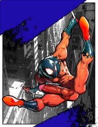 abs balls bara biceps big_balls big_penis dark-skinned_male erection male male_nipples male_only manly marvel miles_morales miles_morales_(spider-verse) muscular_male nipples nude pecs penis spider-man spider-man:_across_the_spider-verse spider-man_(series) zenpei