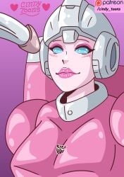 arcee arcee_(g1) breasts breasts_out cindy_toons cum cum_on_breasts cum_on_face fembot robot robot_girl robot_humanoid transformers transformers_g1