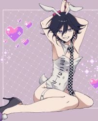 1boy bunny_ears bunnysuit danganronpa danganronpa_v3 femboy male male_only new_danganronpa_v3 ouma_kokichi tagme thighs