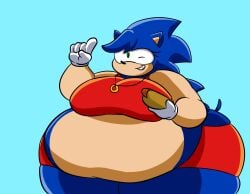 4_fingers belly_overhang big_belly big_breasts blue_fur blue_hair chili_dog echidna eulipotyphlan fat female female_focus finger_wag flabby_arms flabby_legs food_in_hand gloves green_eyes hedgehog komakomaranger lips mammal monotreme mtf_transformation mustelid musteline obese obese_anthro obese_female overweight overweight_anthro overweight_female red_crop_top red_hotpants ring_necklace rule_63 sonic_(series) sonic_the_hedgehog sonic_the_hedgehog_(series) sonica_the_hedgehog sonique_the_hedgehog tan_arms tan_belly tan_muzzle thick_thighs white_gloves wide_hips wink winking_at_viewer