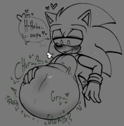 after_vore anthro belly big_belly blush bodily_fluids dialogue digestion digestion_noises duo male male_pred oogletvoidlet oral_vore same_size_vore sega sonic_(series) sonic_the_hedgehog sonic_the_hedgehog_(series) speech_bubble stomach_bulge sweat vore