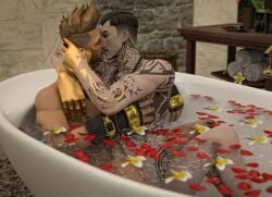 2boys 3d abs bath bathtub cock dick drift_(fortnite) flower_petals flowers fortnite fortnite:_battle_royale gay male male_only midas_(fortnite) multiple_boys muscles romantic rose_petals tub yaoi