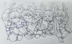 bondage bunnysuit female league_of_legends lulu_the_fae_sorceress miugiri paper poppy the_mageseeker tristana vex_(league_of_legends) video_games yops_(the_mageseeker) yordle