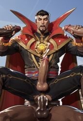 4_penises 4girls ai_generated anal_sex bara clothed clothed_sex cum_in_ass cum_inside doctor_strange doctor_strange_(series) double_handjob foursome gangbang gay handjob male_only marvel masturbation mature_male mmmm_foursome ripped_pants stephen_strange superherosuckerrr